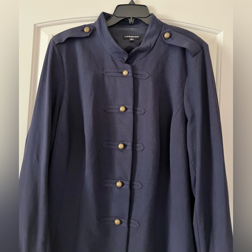Lane Bryant Size 26 (4X) Military Style Navy Jacket Neapolitan Women’s Blazer - Picture 6 of 6